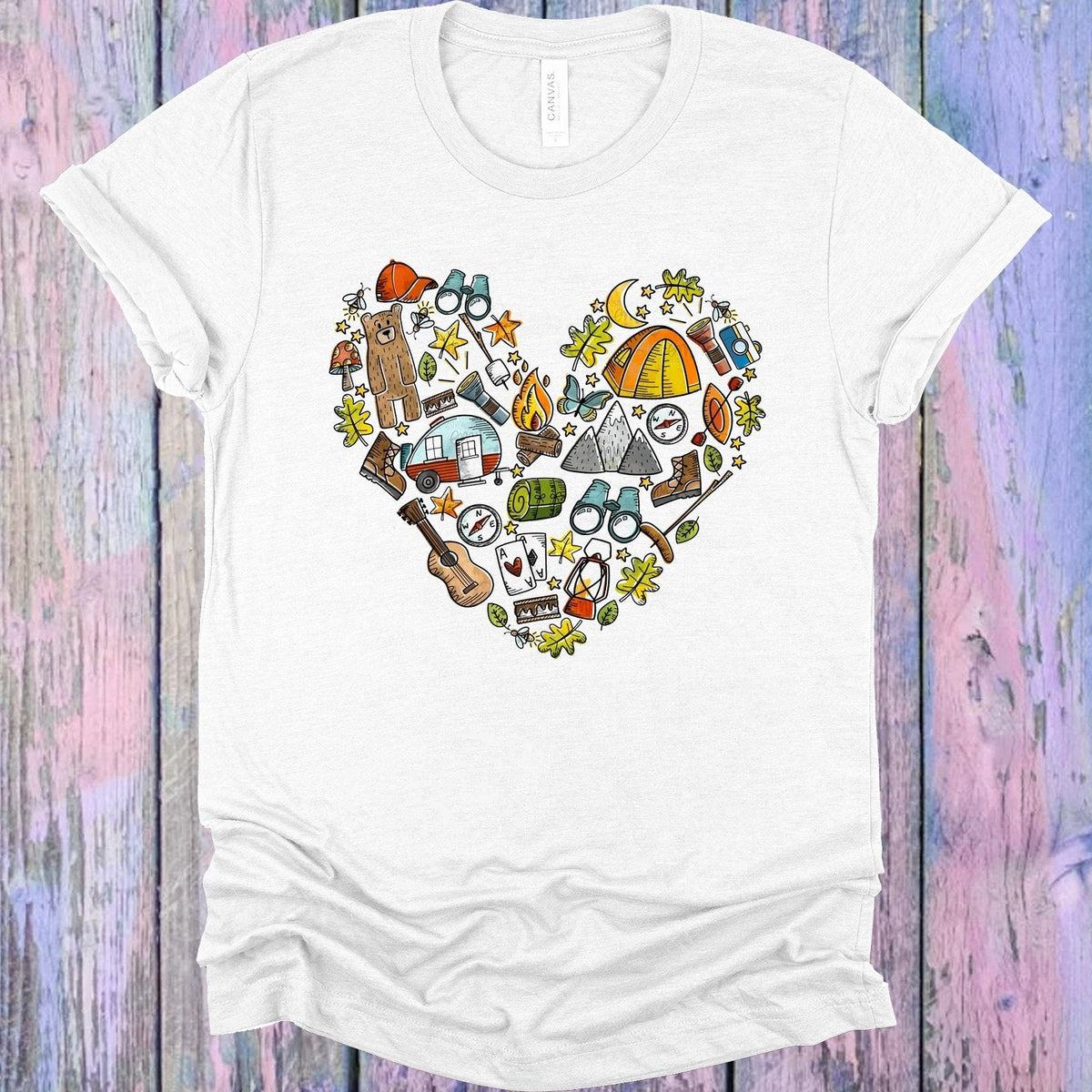 Camping Doodle Heart Graphic Tee product image 1