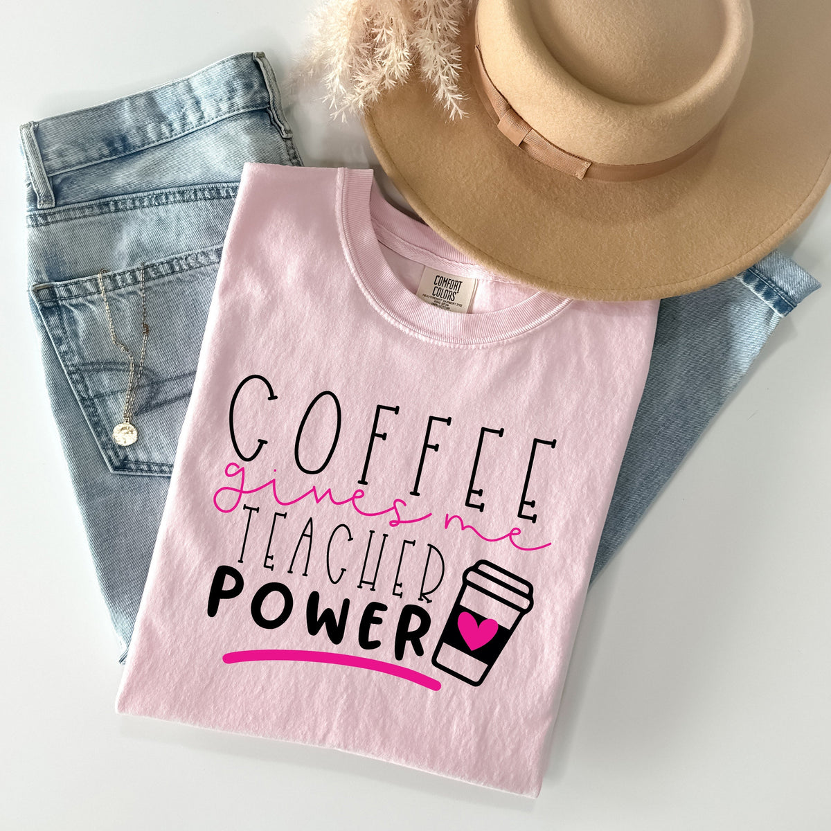 Coffee Gives Me Teacher Powers Graphic Tee product image 1