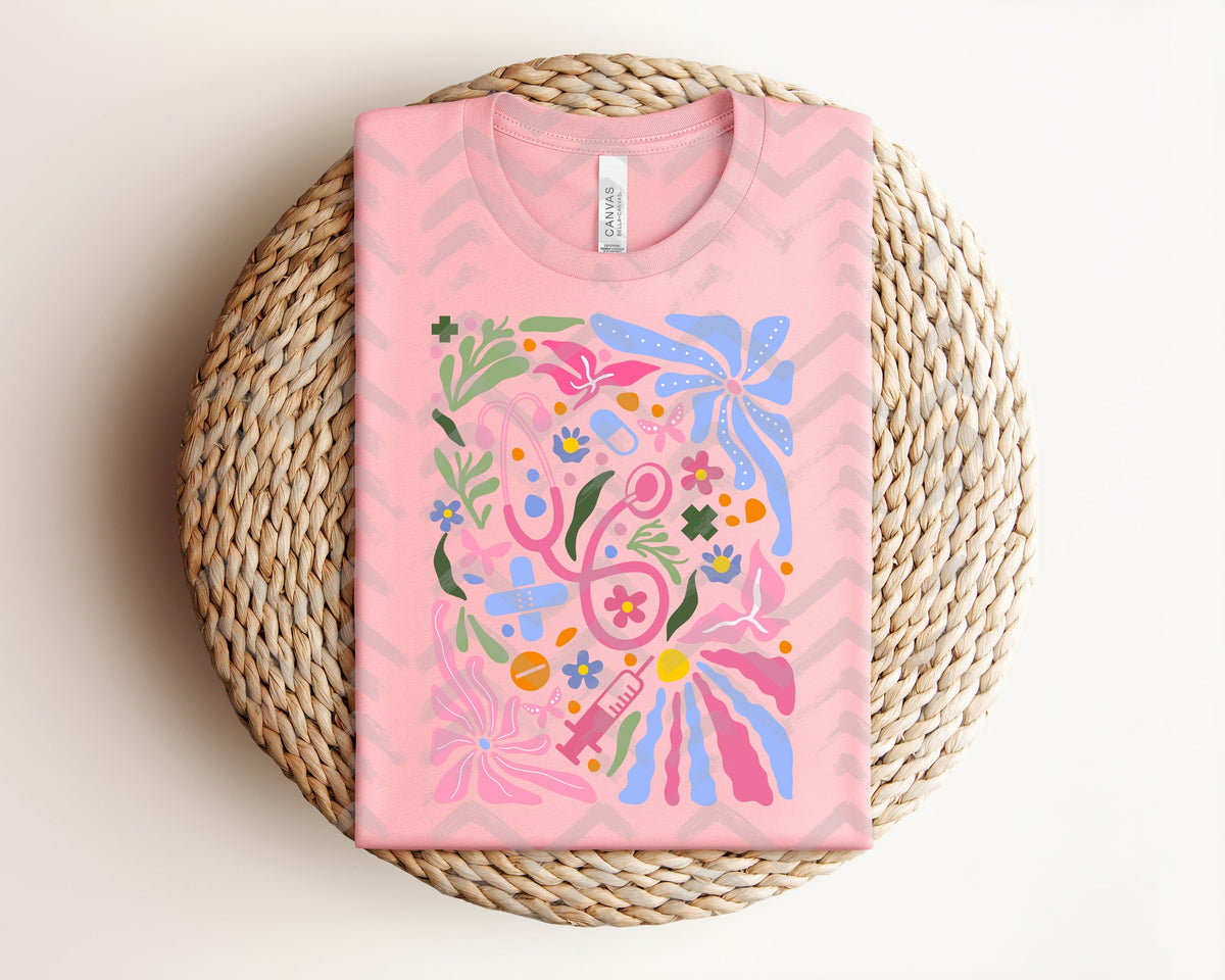Floral Medical Graphic Tee product image 1