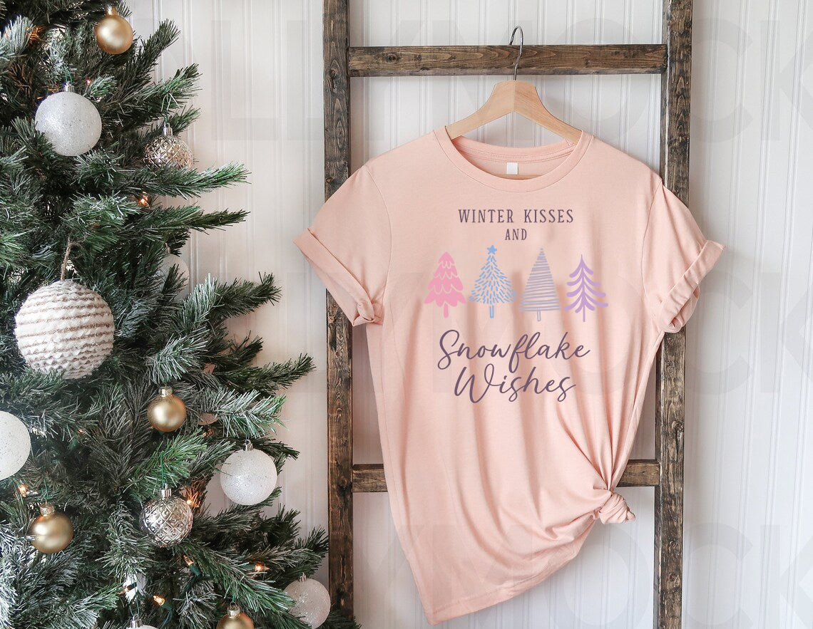 Winter Kisses & Snowflake Wishes Graphic Tee product image 1