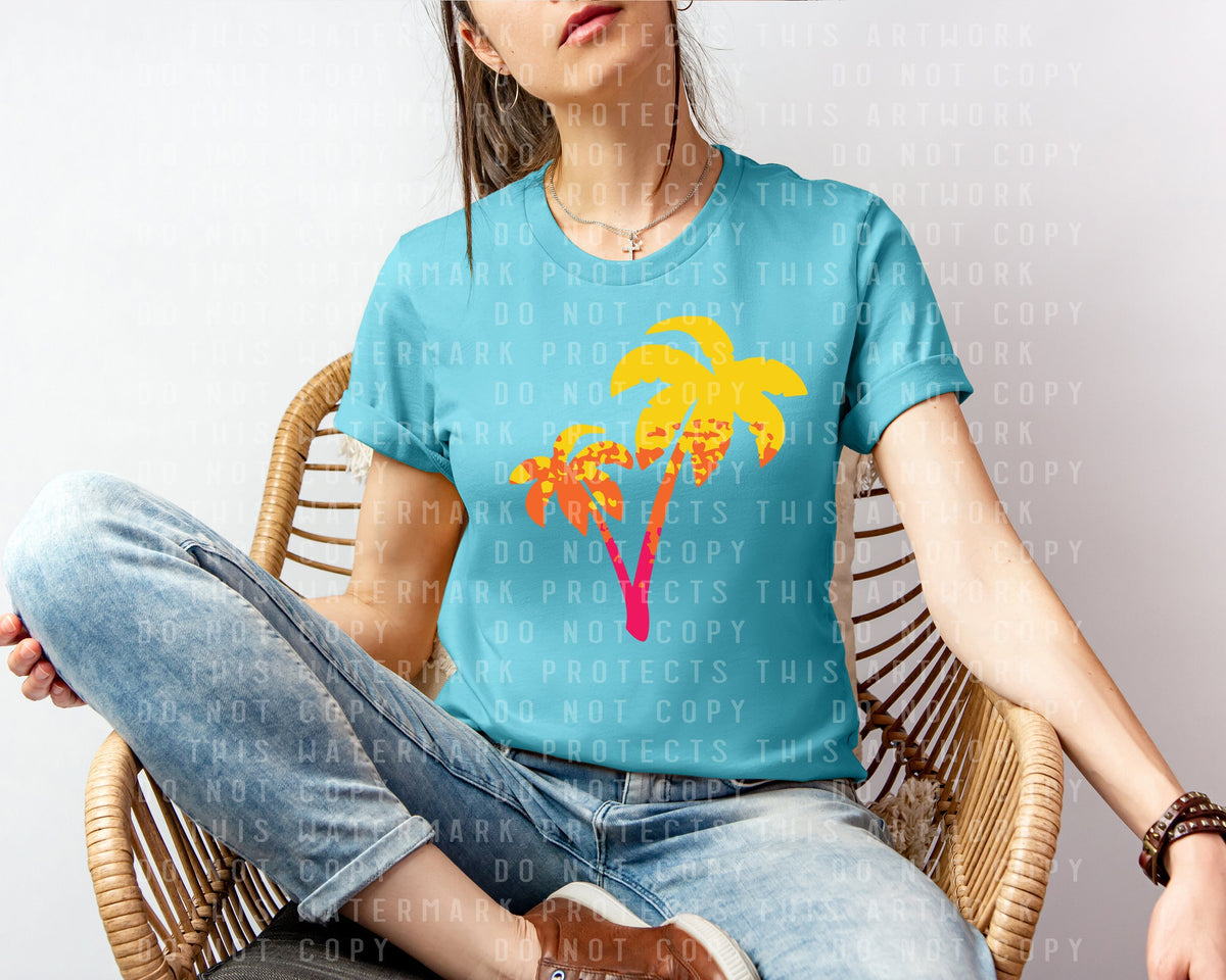 Ombre Palm Trees Graphic Tee product image 1
