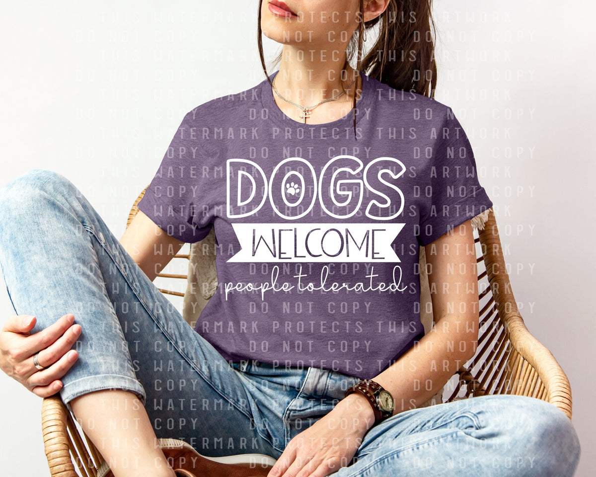 Dogs Welcome People Tolerated Graphic Tee product image 1