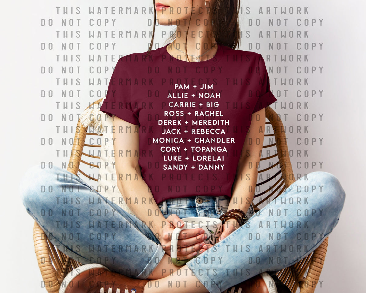 Love Matches Pam & Jim Ross & Rachel Luke & Lorelai Graphic product image 1
