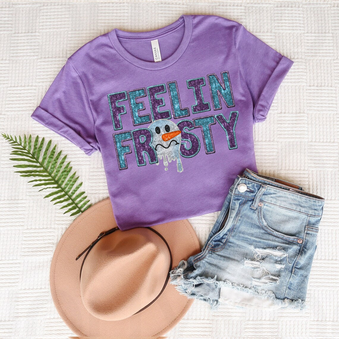 Feelin Frosty Faux Glitter Graphic Tee product image 1