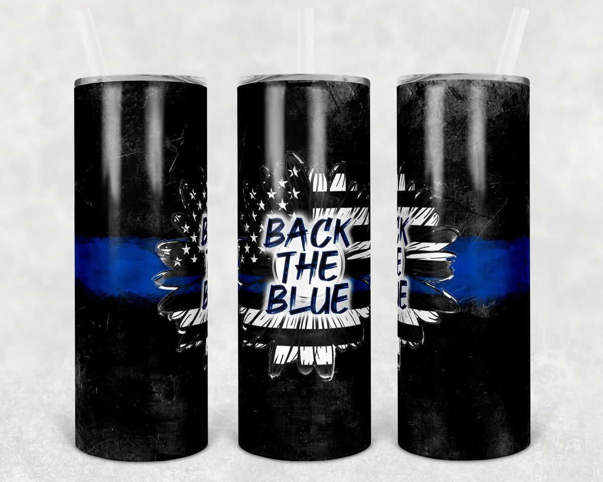 Back the Blue 20 oz Skinny Tumbler