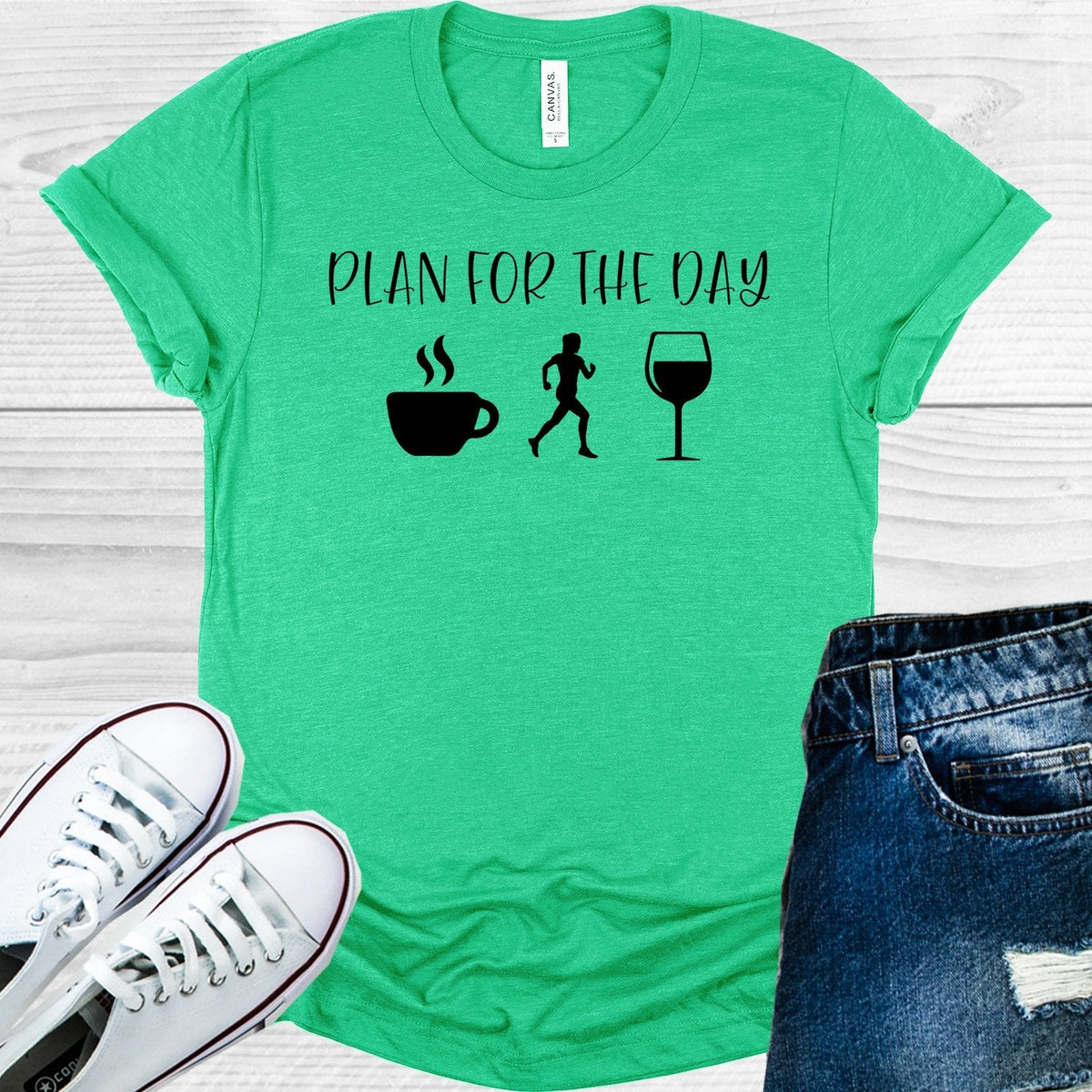 Plan for the Day Coffee Run Wine Graphic Tee product image 1