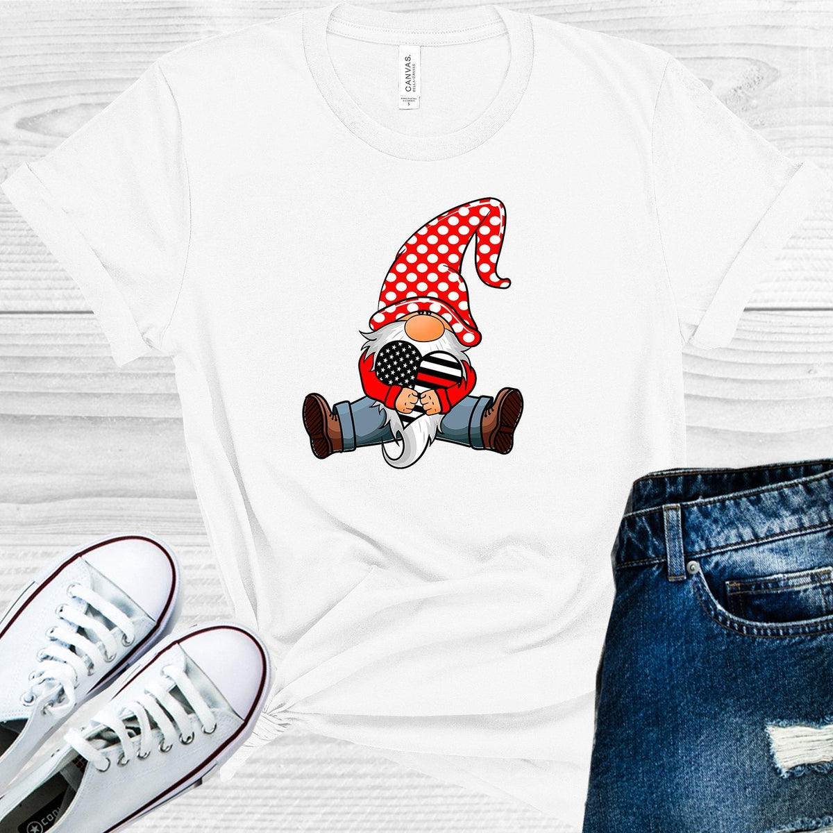 Thin Red Line Gnome Graphic Tee product image 2