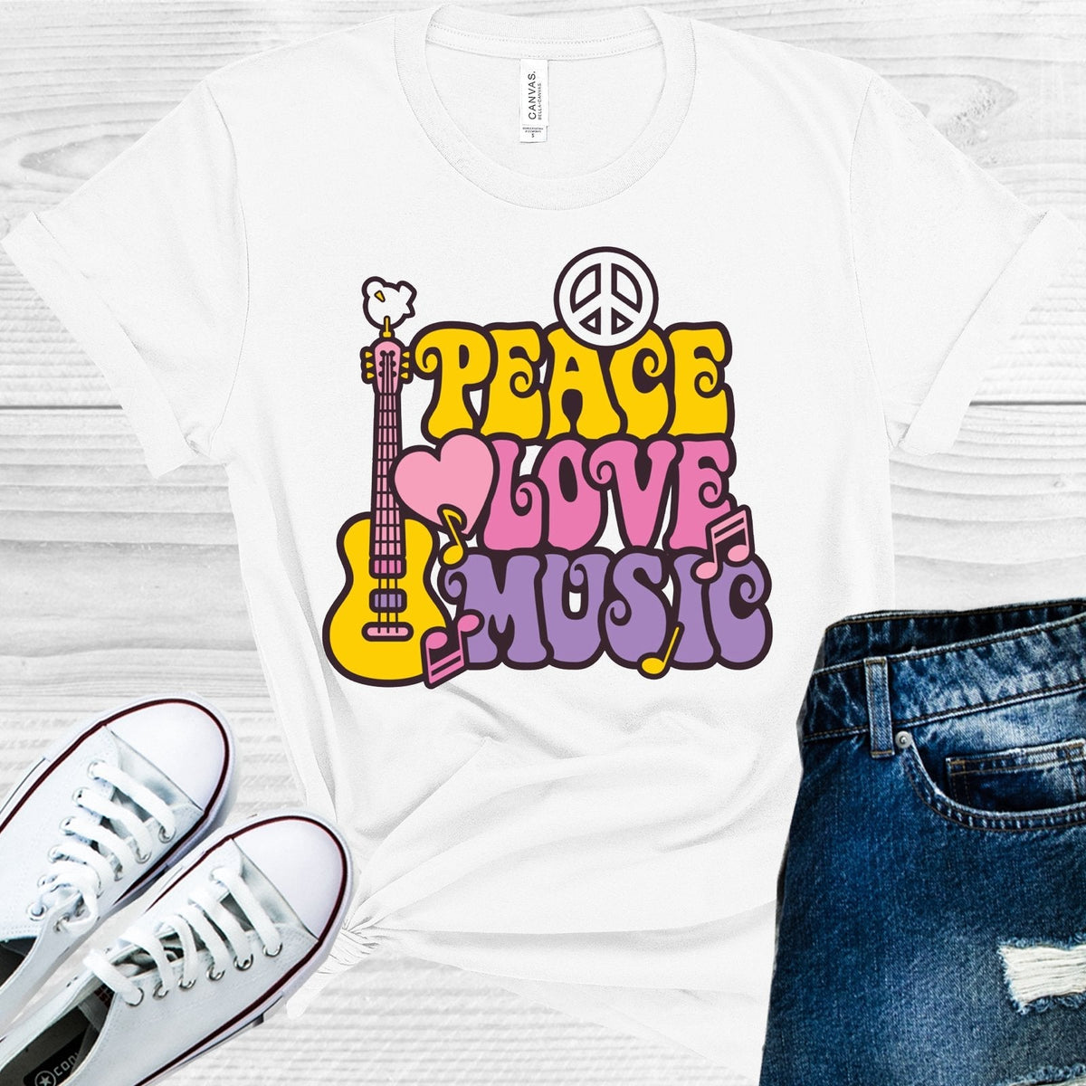 Peace Love Music Woodstock Graphic Tee product image 1