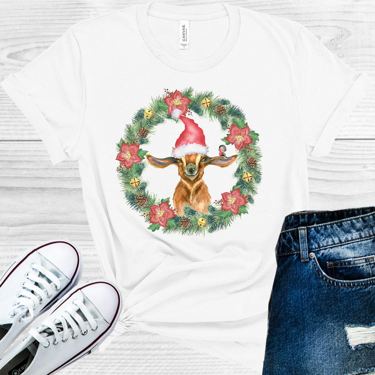 Christmas Goat Graphic Tee product image 1